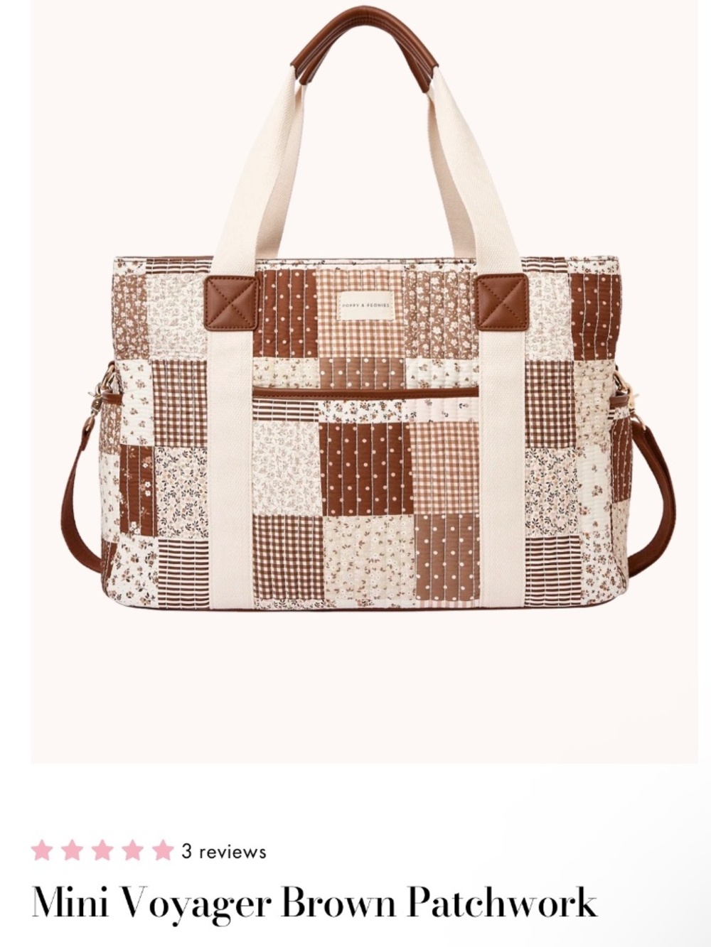 Poppy & Peonies Brown patchwork Collection - Picture 2 of 7